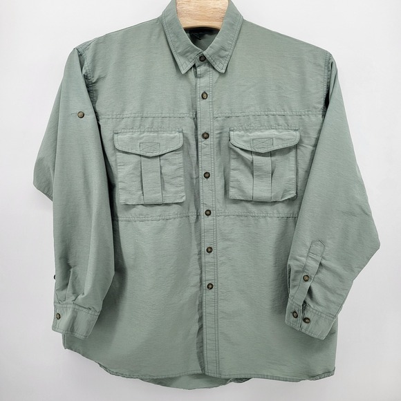 Orvis XXL Tall Green Button Down Long Sleeve Fishing Shirt Mens vented - Picture 1 of 7